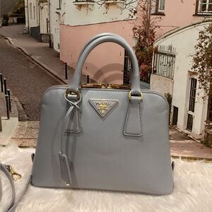 Prada Lilac Saffiano Dome Satchel